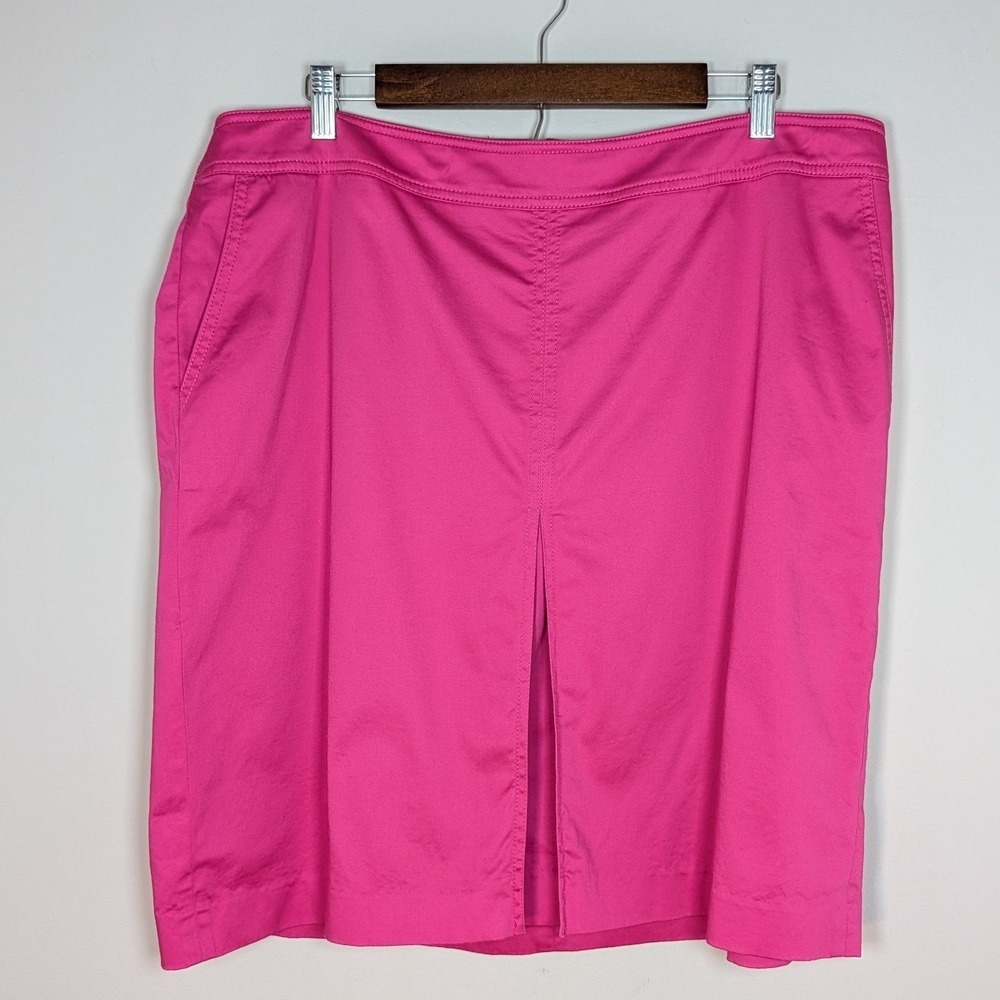 Talbots Skirt Women 18WP Pink Straight Pencil Front Vent Lined Pockets P18W
